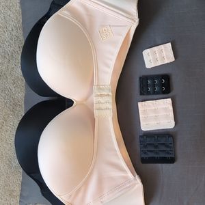 Set of 2 strapless pushup bras